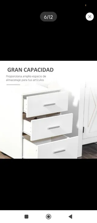 Mueble de oficina blanco con ruedas y cerradura