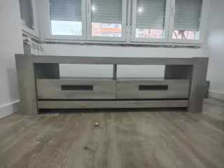 Mueble TV madera gris y marrón