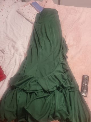Falda flamenca profesional verde Talla M