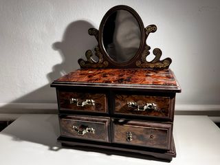 Joyero / caja musical Vintage con Espejo y Cajones