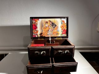 Joyero / caja musical Vintage con Espejo y Cajones