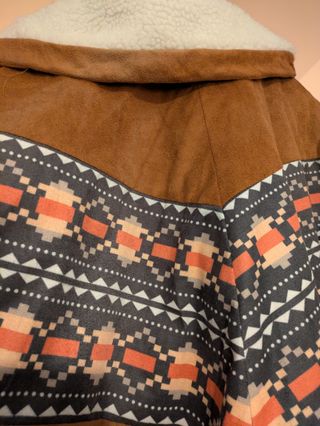 Chaqueta borrego KLF marrón y blanco