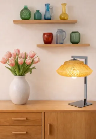 (2) Par Candeeiros de mesa vintage em vidro opal