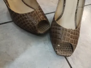 Scarpe donna tacco alto effetto coccodrillo