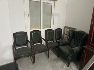 Conjunto de despacho de madera oscura