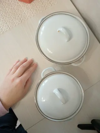 Set 2 pentolini smaltati decorati