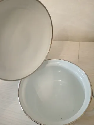 Set 2 pentolini smaltati decorati