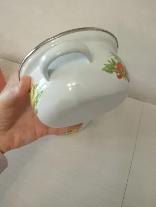 Set 2 pentolini smaltati decorati