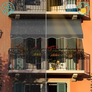 Toldo VOUNOT retráctil 250x120 cm gris