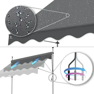 Toldo VOUNOT retráctil 250x120 cm gris