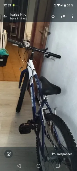 Bicicleta Mariner Azul y Blanca