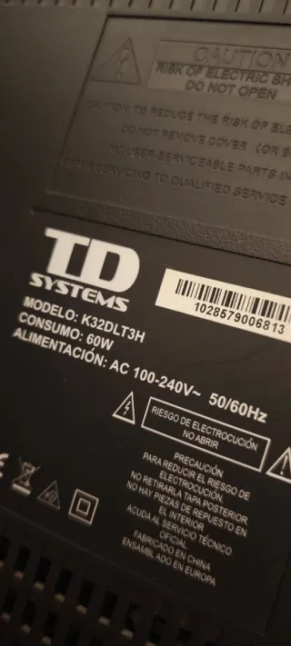 Televisión TDSYSTEM 32 Negra Mando nuevo No smartv