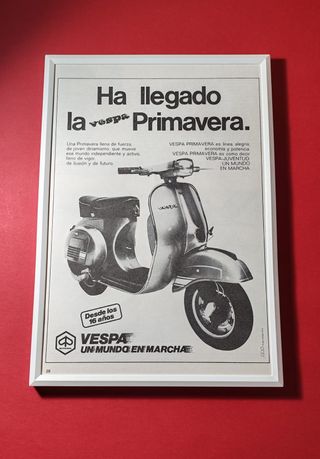Vespa Primavera cuadro cartel publicidad