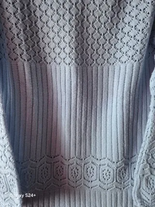 Camisola gola alta azul bebé