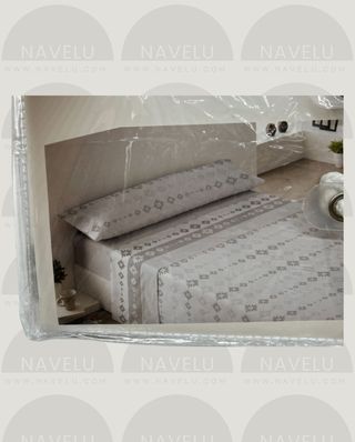 Juego sábanas coralina Menta/Gris