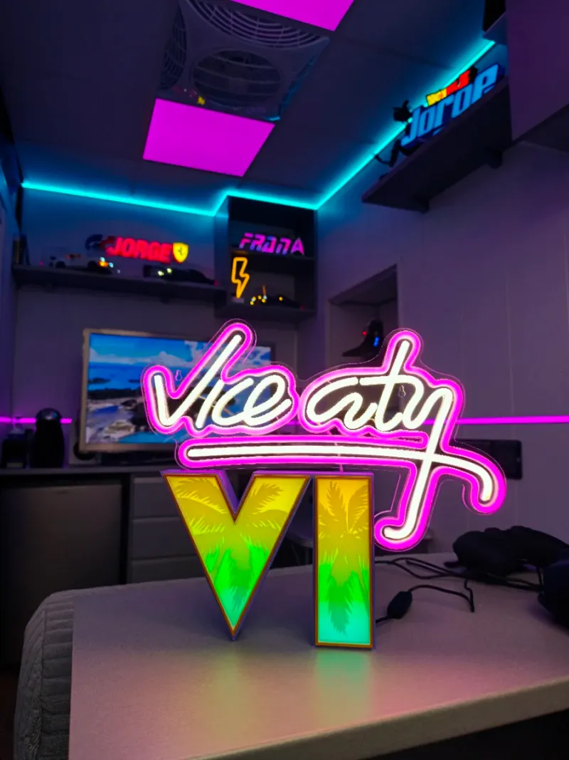 Rotulo LED GTA VI - Neon Vice City afbeelding 4