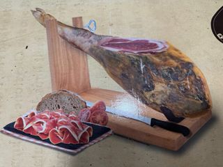 Jamonero y cuchillo de corte NUEVO