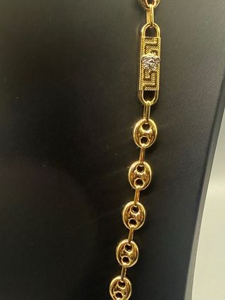 Ref 513Cadena Versace Oro Italiano 18k Granos Café