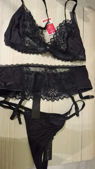 Conjunto lencería Obsessive negro talla L