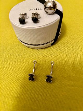 Pendientes Tous Oso Negro Plata Originales