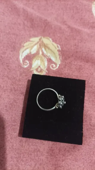 Anillo Plata Ley Filigrana Botón Charro