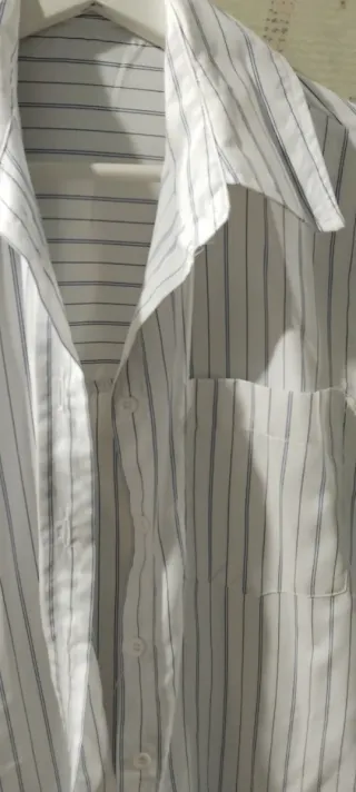 Maxi Camisa Rayas Blancas y Negras Talla Única