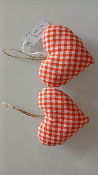 Cuori arancione Vichy 2 Decorazioni