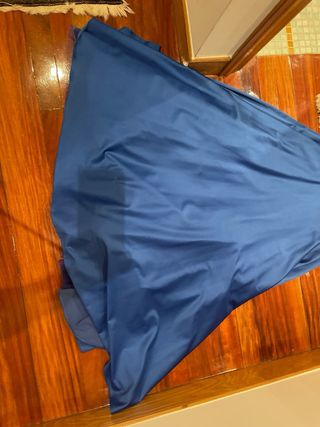 Vestido fiesta blanco y azul Corte Inglés