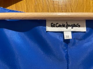 Vestido fiesta blanco y azul Corte Inglés