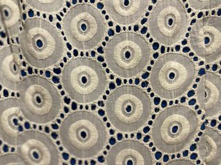 Vestido fiesta blanco y azul Corte Inglés