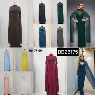 Vestido de fiesta con capa