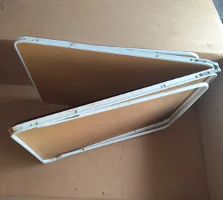 Mesa plegable doble camping madera