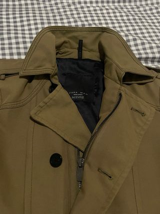 Gabardina Zara Hombre Talla S Marrón/Camel