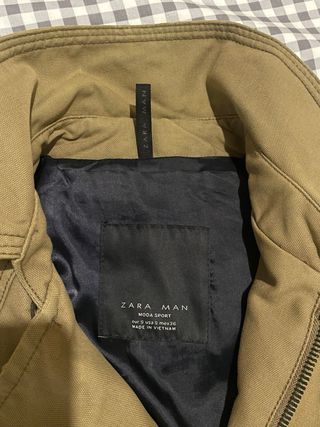 Gabardina Zara Hombre Talla S Marrón/Camel