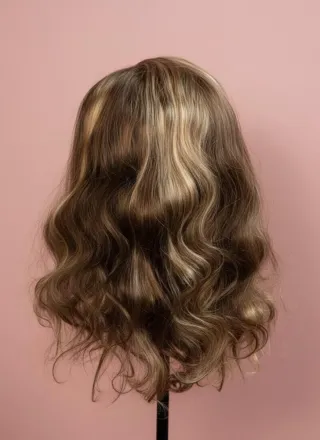 Peluca Cabello Natural Castaño Dorado