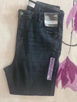 Pantalones vaqueros skinny cintura alta talla 46