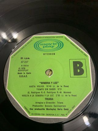 Vinilo Triana Sombra y Luz