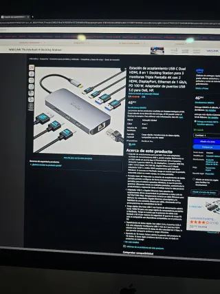 Estación Acoplamiento USB-C Dual Selore