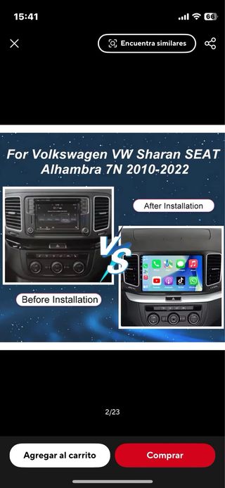 Pantalla Multimedia VW Sharan 4G 64G AHD DVR