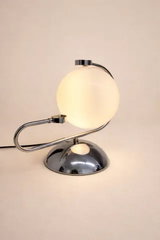 Candeeiro Vintage Metal e Vidro opal