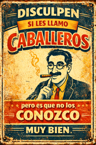 Chapa Vintage Groucho Marx 20x30 cm