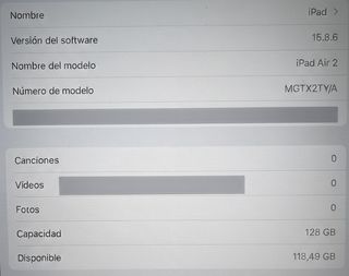 iPad Air 2 -128GB-CAJA ORIGINAL-Máxima Capacidad