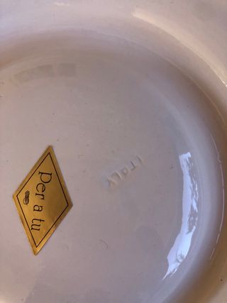 Fuente cerámica vintage flores amarillas