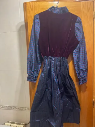 Vestido Terciopelo y Raso Fiesta Corto