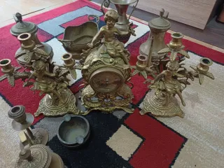 Lote antigüedades latón decoración