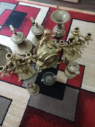 Lote antigüedades latón decoración