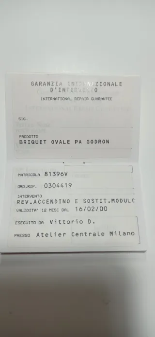 Accendino Cartier Argento anno 1993 usato