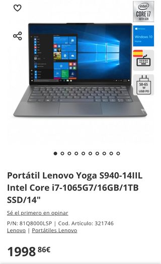 Portátil Lenovo Yoga S940-14IIL + FUNDA REGALO