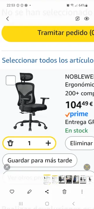 Sillas de Oficina Ergonómicas en negro.