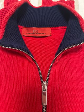 Jersey cárdigan Carolina Herrera rojo
